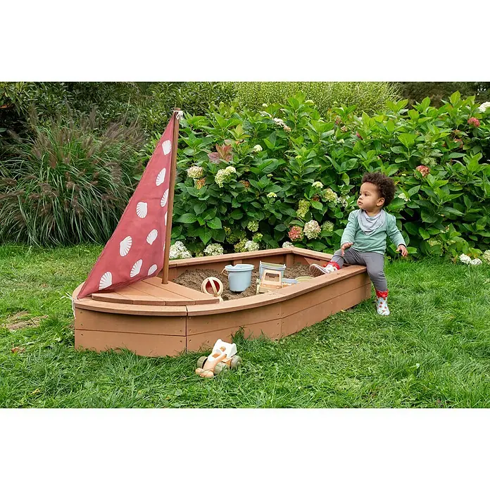 Muddy Buddy Sandkasten Seashell Diver - L x B x H: 160 x 90 x 102 cm, Holz - Stimmungsaufnahme