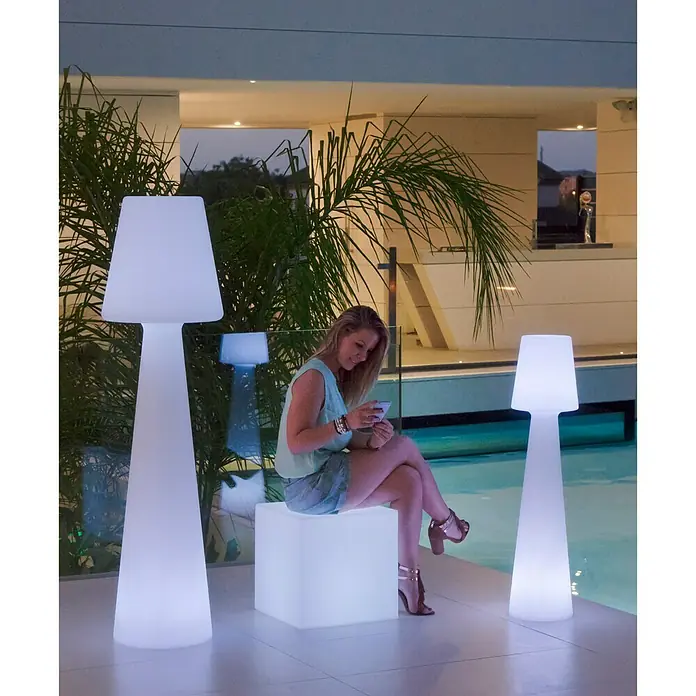 New Garden Lámpara de diseño para exterior LED Lola - 2 luces, Color de luz: Blanco frío, Altura: 110 cm
