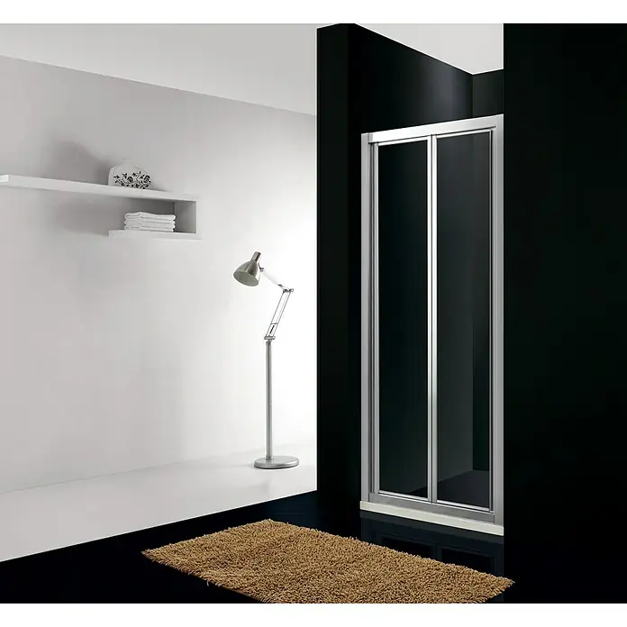GME Mampara de ducha frontal Akord - An x Al: 90 x 195 cm, 4 mm, Plateado