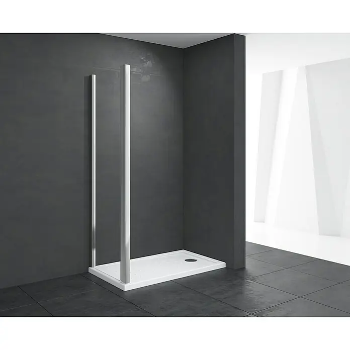 Pieza lateral para mampara de ducha Chloe - An x Al: 80 x 195 cm, 5 mm, Cromo