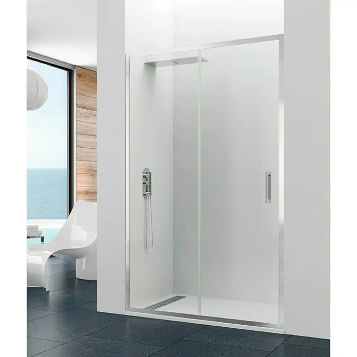 GME Mampara de ducha frontal Prestige Titan - An x Al: 140 x 195 cm, Anodizado, 8 mm, Cromo