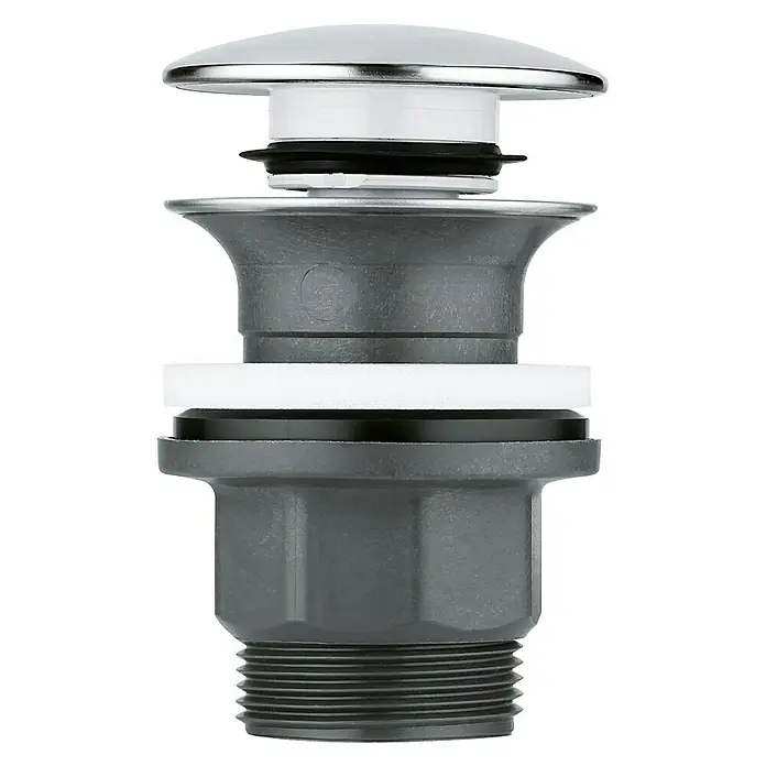Grohe Ablaufgarnitur - 1¼″, Chrom, Mit Druckknopf - Vorderansicht