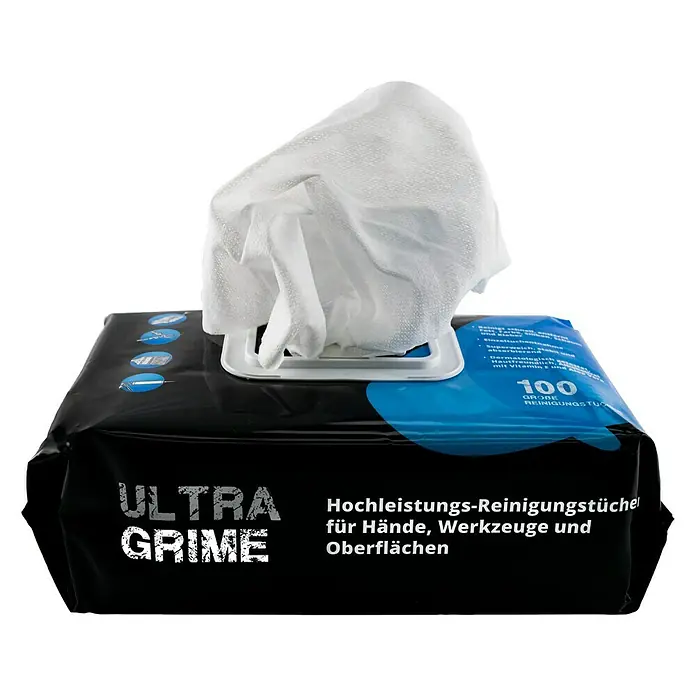 Feuchte Reinigungstücher Ultra Grime - 100 Stk. - Vorderansicht