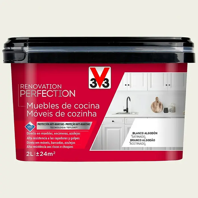 V33 Esmalte Cocinas Renovation Perfection - Lino, 2 l, Satinado