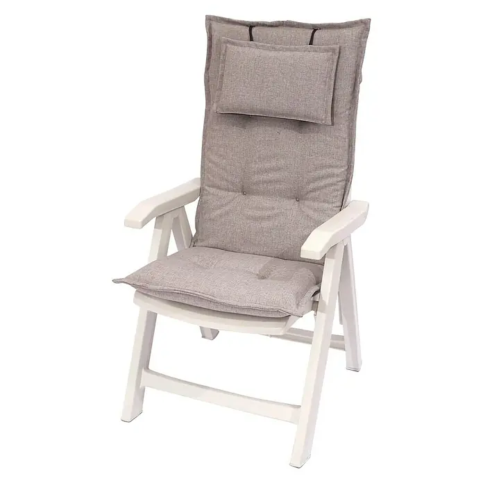 Sunfun Exclusive-Line Hochlehner-Auflage - L x B x H: 120 x 52 x 8 cm, Anthrazit - Linke Seitenansicht