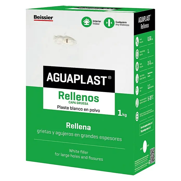 Beissier Aguaplast Plaste Rellenos capa gruesa - Blanco, 1 kg