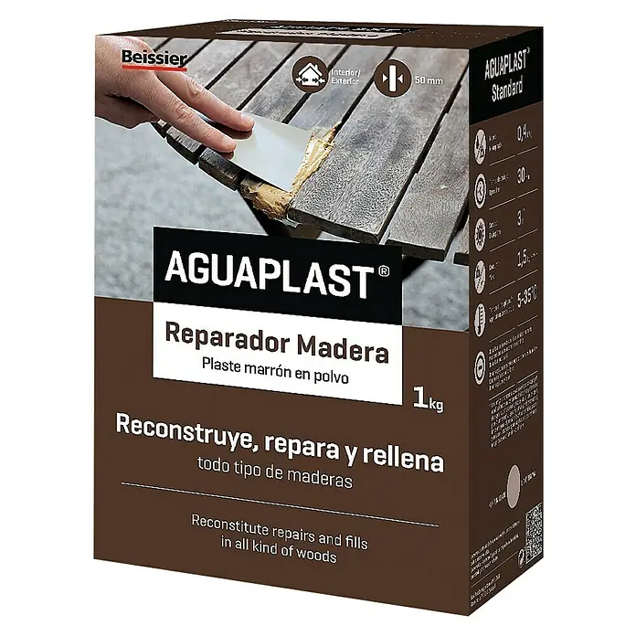 Beissier Aguaplast Plaste reparador madera - Marrón claro, 1 kg