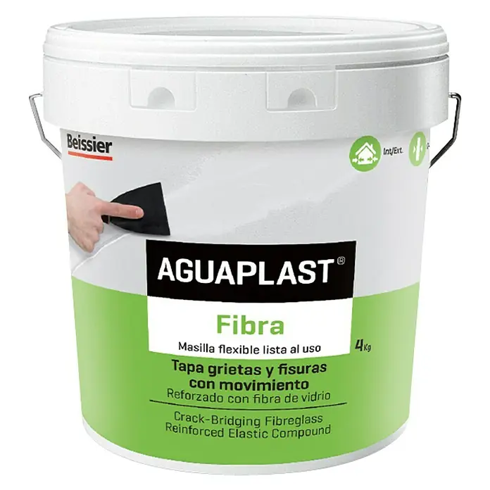 Beissier Aguaplast Masilla Fibra - Gris, 4 kg