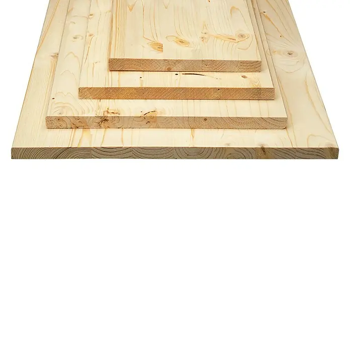 Exclusivholz Leimholzplatte - Fichte/Tanne, 1.200 x 600 x 28 mm - Linke Seitenansicht