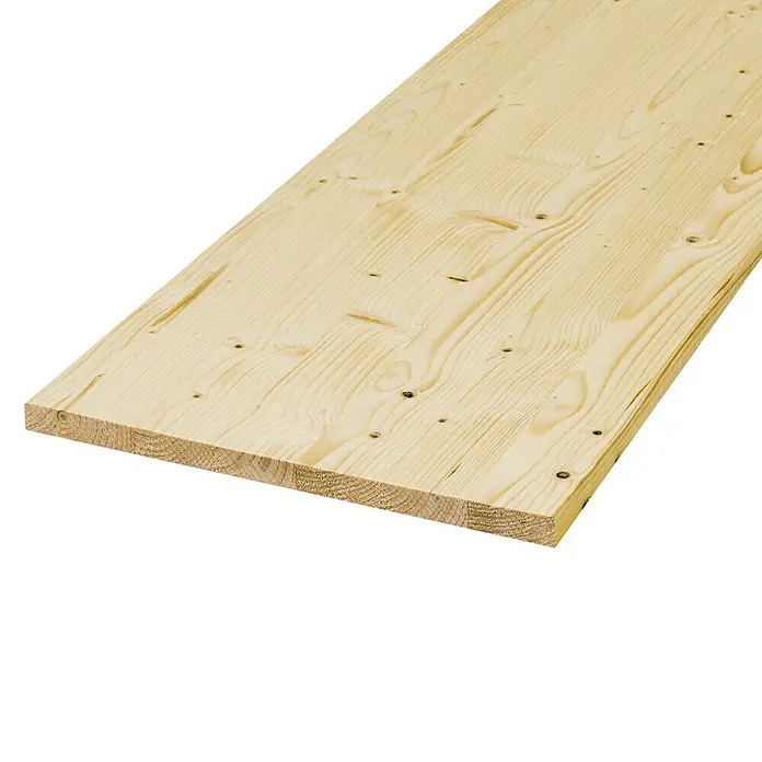 Exclusivholz Leimholzplatte - Fichte/Tanne, 1.000 x 250 x 18 mm - Linke Seitenansicht