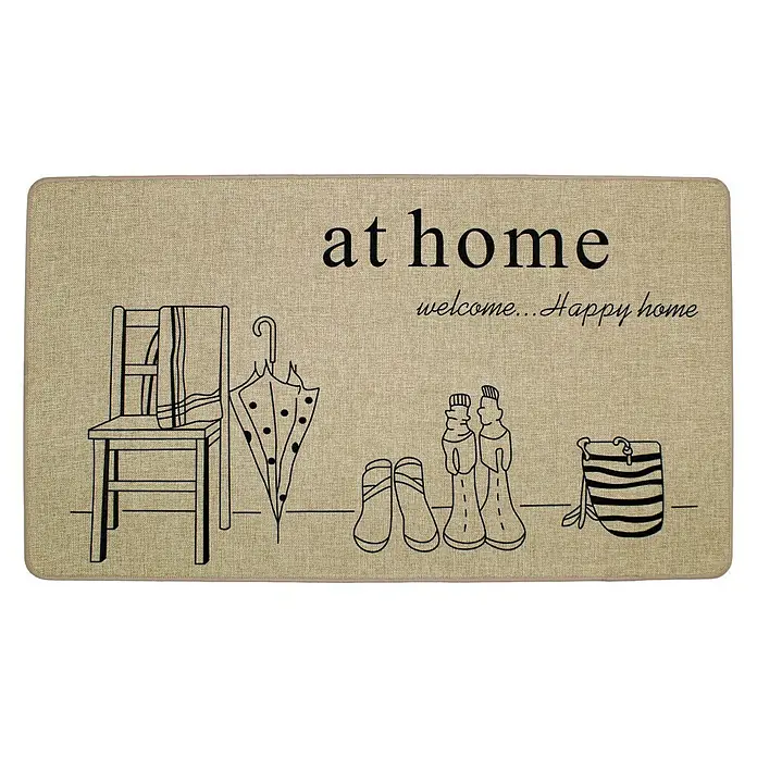 Alfombra de cocina Verona Home - Marrón, 70 x 40 cm, Poliéster y caucho
