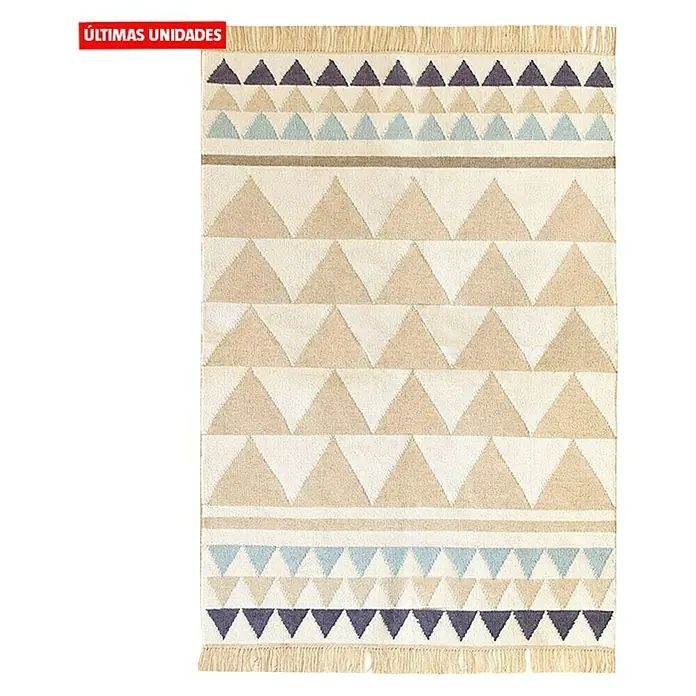 Alfombra Kilim geométrico - Marrón, 150 x 80 cm, Acrílico