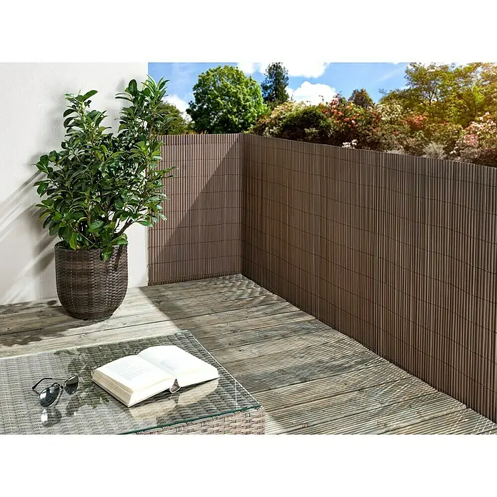 Sichtschutzmatte Comfort - 300 x 90 cm, Kunststoff, Taupe - Stimmungsaufnahme