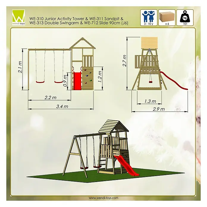 Wendi Toys Kinderspielturm Salamander - 290 x 340 cm