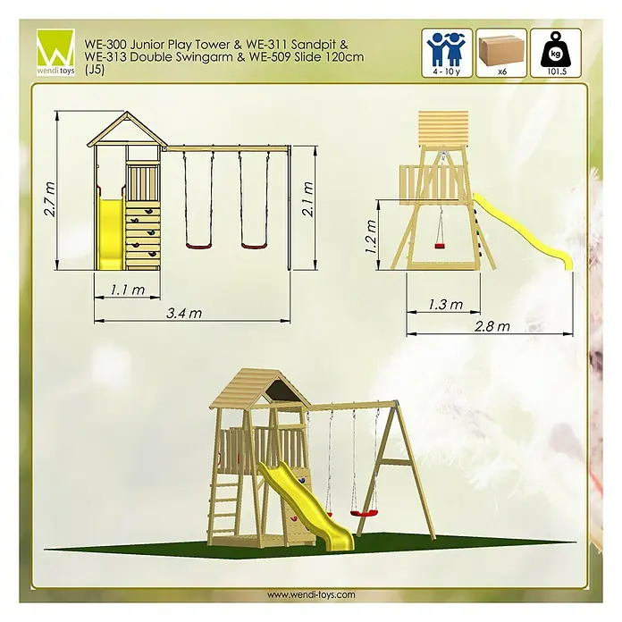 Wendi Toys Kinderspielturm Pinguin - 280 x 340 cm
