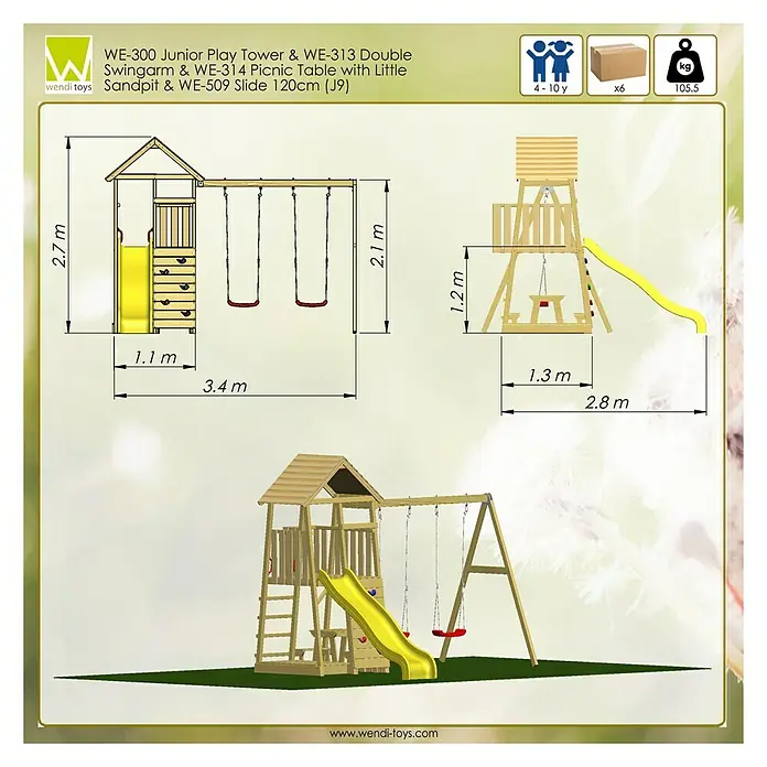 Wendi Toys Kinderspielturm Giraffe - 280 x 340 cm