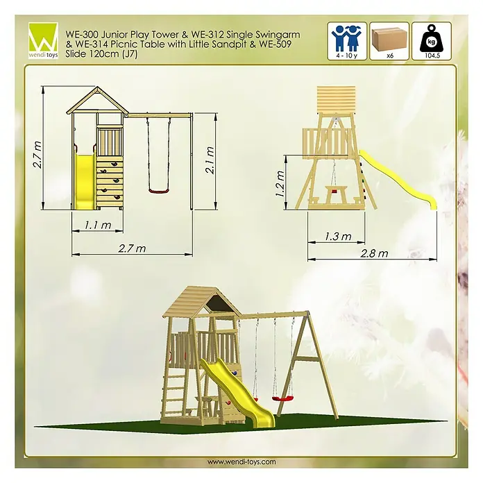Wendi Toys Kinderspielturm Pelikan - 270 x 280 cm