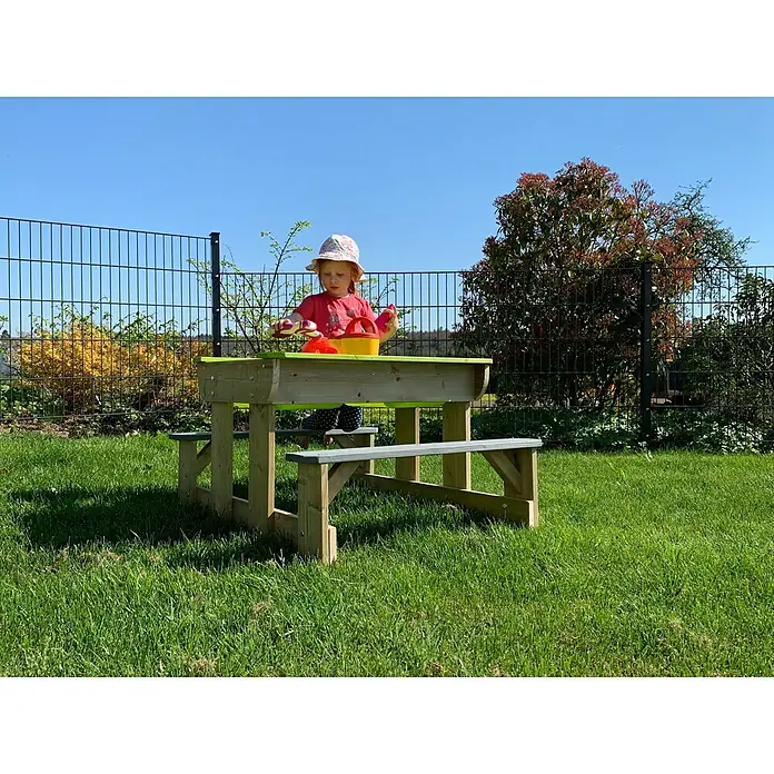 Wendi Toys Dječji stol za piknik - D x Š x V: 80 x 100 x 53 cm, Prirodna-zelena - Živopisni prikaz
