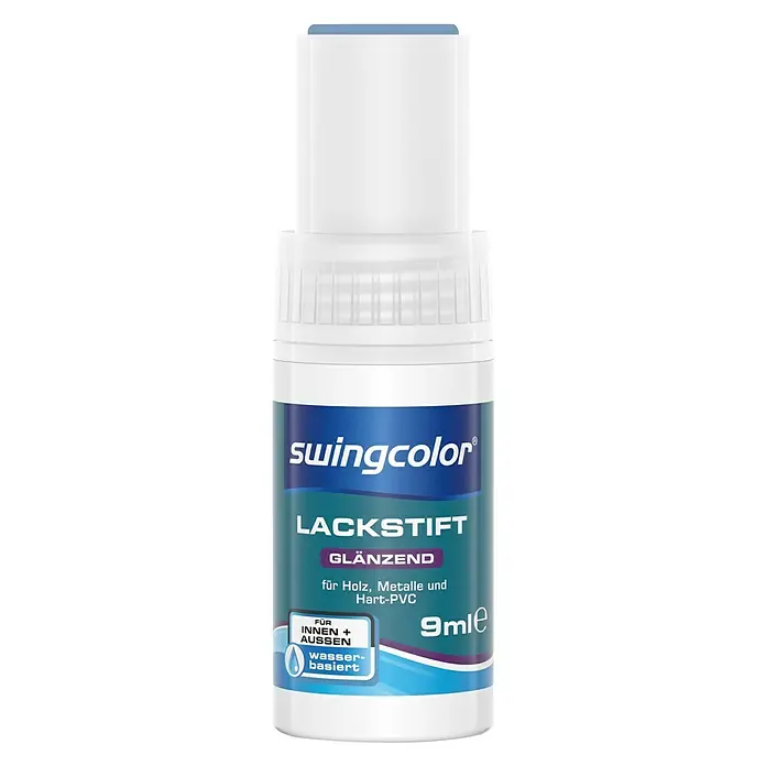 swingcolor Buntlack Acryl Lackstift - Taubenblau, 9 ml, Glänzend, Wasserbasiert - Vorderansicht
