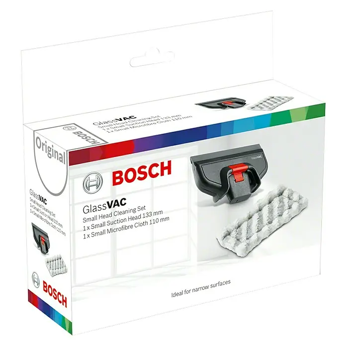 Bosch Reinigungs-Set (kleiner Saugkopf + Mikrofasertuch) - Passend für: Bosch Fenstersauger GlassVac