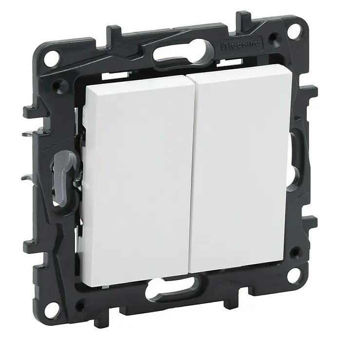 Legrand Niloé Step Conmutador doble - Blanco, Montaje en la pared, Plástico