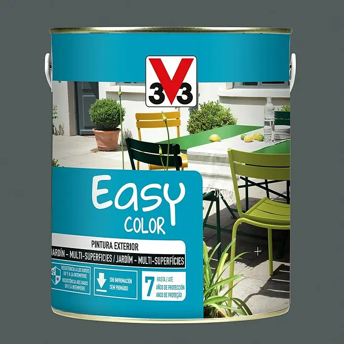 V33 Esmalte de color Easy color - Antracita, 2,5 l, Brillante