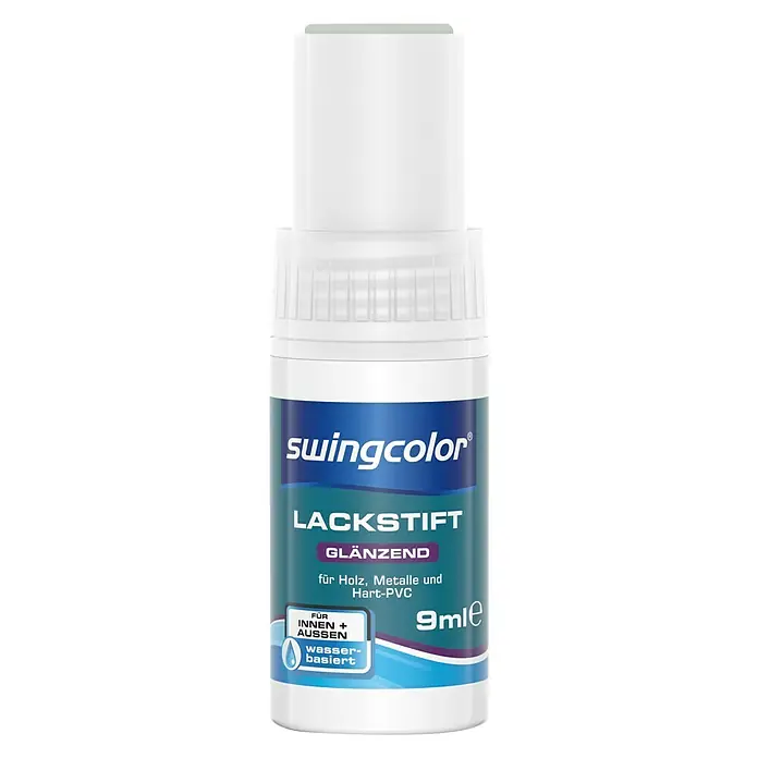 swingcolor Buntlack Acryl Lackstift - Lichtgrau, 9 ml, Glänzend, Wasserbasiert - Vorderansicht