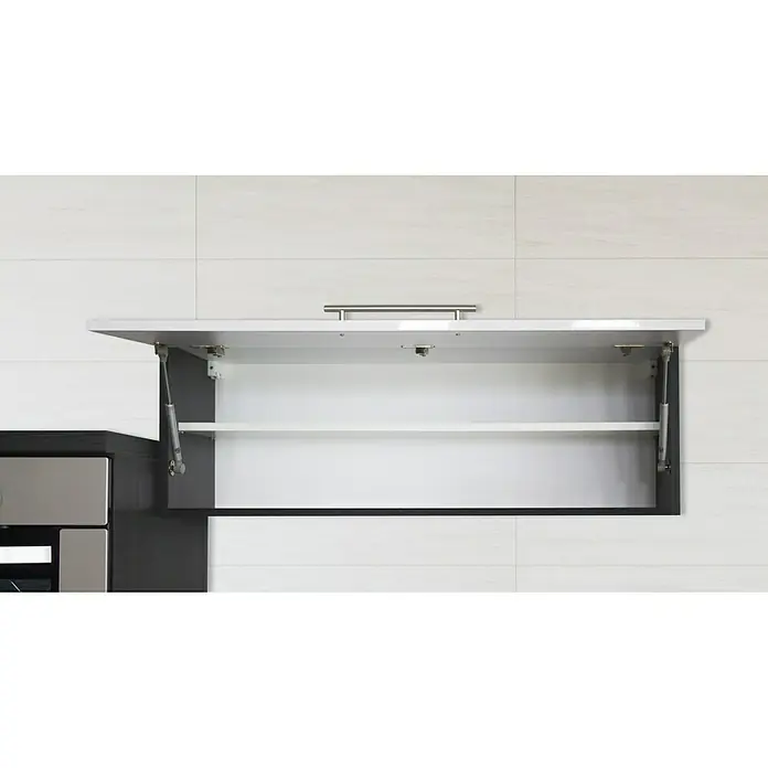Respekta Premium Küchenzeile RP310ESCBO - Breite: 310 cm, Mit Elektrogeräten, Schwarz Hochglanz