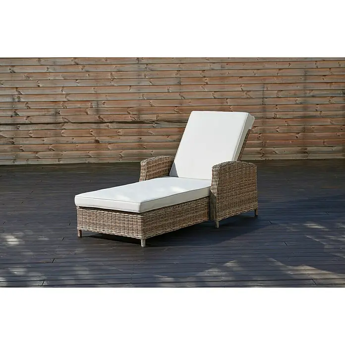 Tumbona Gotland - An x Pr x Al: 83,5 x 205 x 93,5 cm, Arena, Respaldo regulable