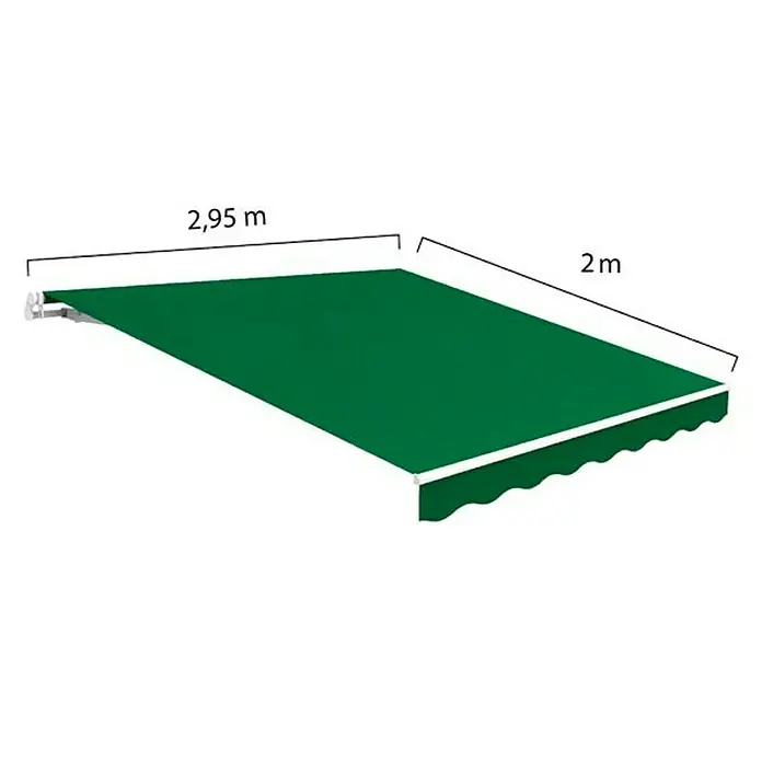 SmartSun Toldo de brazos articulados Easy Lite - Verde bosque, Ancho: 3 m, Caída: 2 m