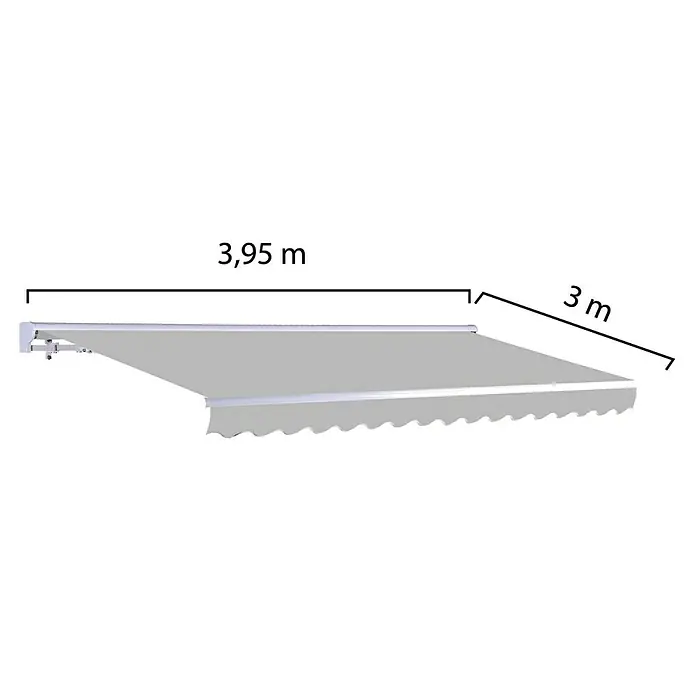 SmartSun Toldo de brazos articulados Vivant - Gris piedra, Ancho: 4 m, Caída: 3 m