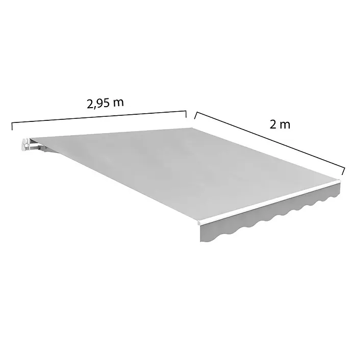 SmartSun Toldo de brazos articulados Easy Lite - Gris piedra, Ancho: 3 m, Caída: 2 m