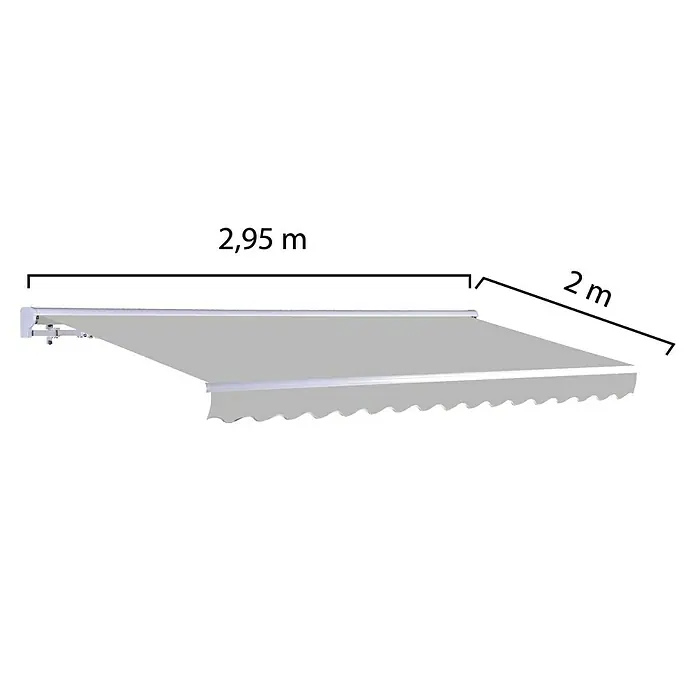 SmartSun Toldo de brazos articulados Vivant - Gris piedra, Ancho: 3 m, Caída: 2 m