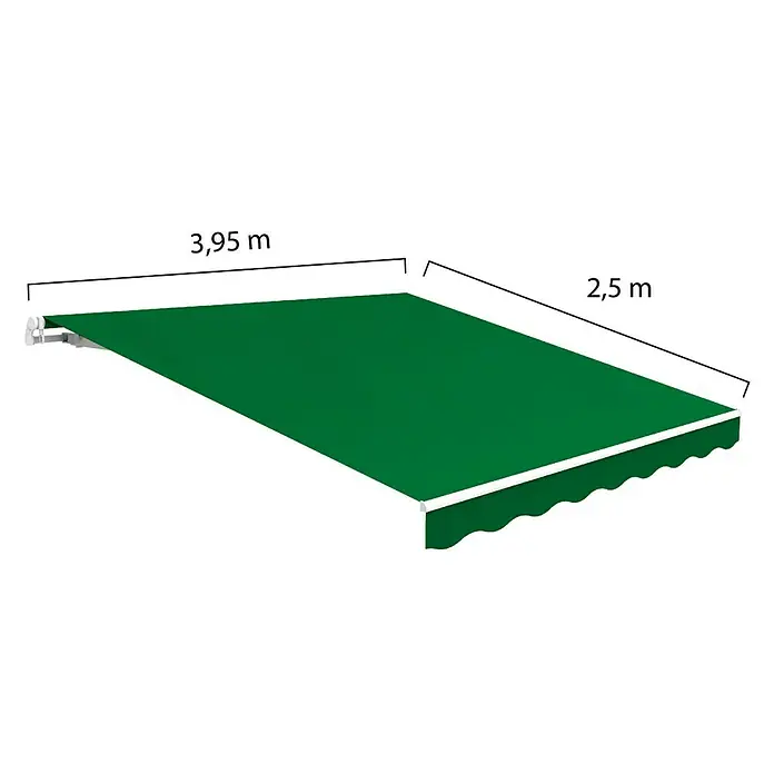 SmartSun Toldo de brazos articulados Easy Lite - Verde bosque, Ancho: 4 m, Caída: 2,5 m