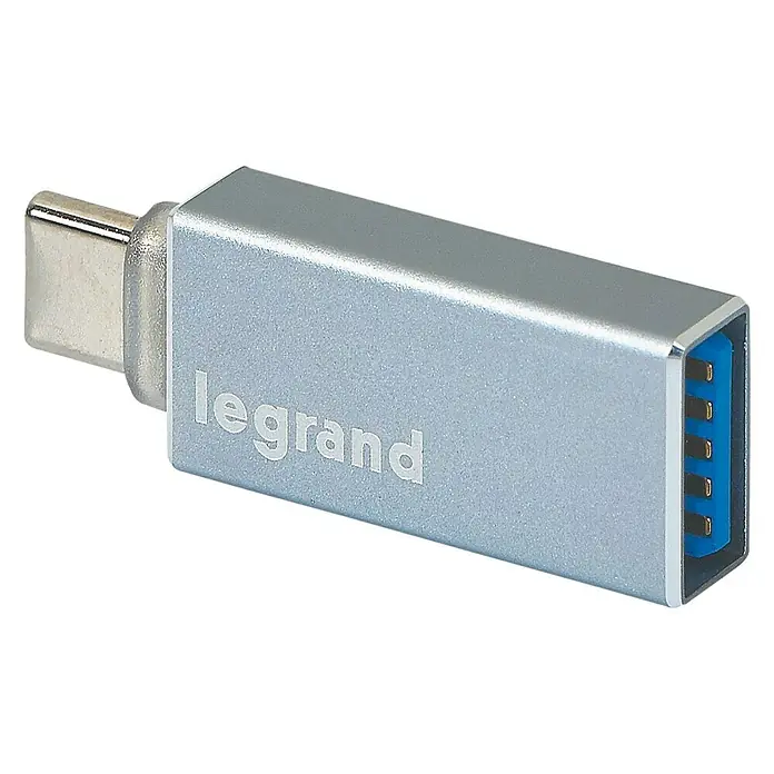 Legrand Adaptador USB A - USB C - Clavija USB A, clavija USB C, Conexión soldada