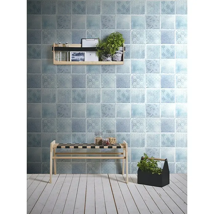 AS Creation Neue Bude 2.0 ED II Vliestapete Fliese - Blau, Fliesenoptik, 10,05 x 0,53 m - Stimmungsaufnahme