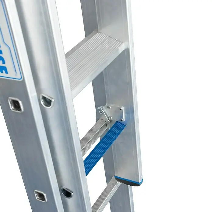 Krause Stabilo Sprossen-Mehrzweckleiter +S - Arbeitshöhe: 5,15 m, Anzahl Tritte: 2 x 9 Sprossen, Aluminium - Detailaufnahme