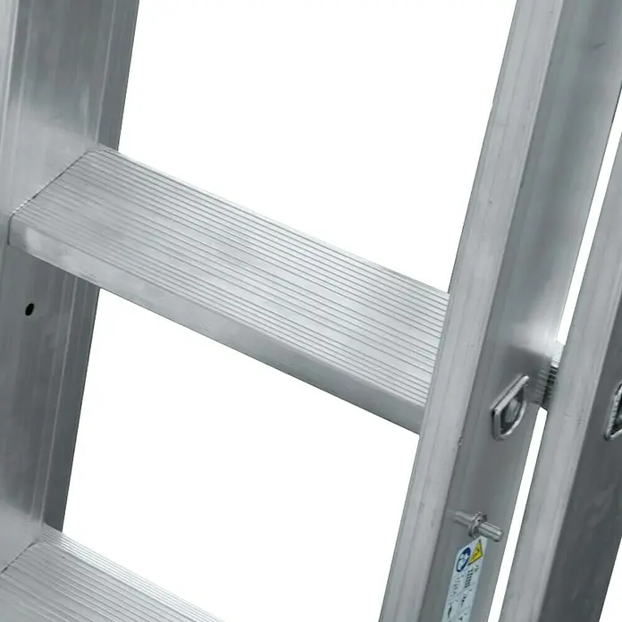 Krause Stabilo Sprossen-Mehrzweckleiter +S - Arbeitshöhe: 5,15 m, Anzahl Tritte: 2 x 9 Sprossen, Aluminium - Detailaufnahme