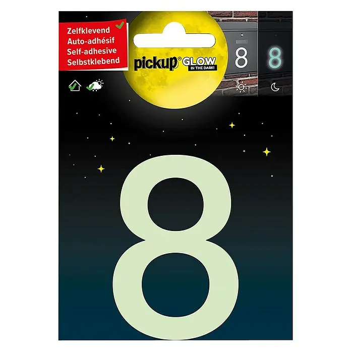 Pickup Número luminiscente - Altura: 75 mm, Plástico, 8