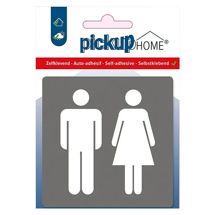 Pickup Etiqueta adhesiva - L x An: 9 x 9 cm, Lavabos, Gris