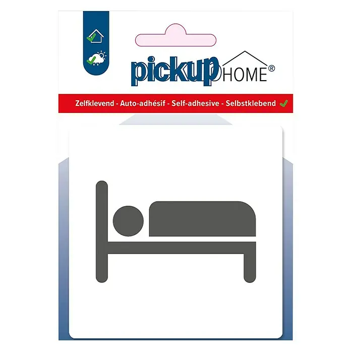 Pickup Etiqueta adhesiva - L x An: 9 x 9 cm, Dormitorio, Blanco