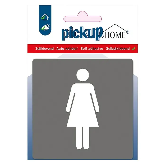 Pickup Etiqueta adhesiva - L x An: 9 x 9 cm, Señoras, Gris