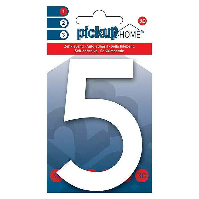Pickup 3D Home Número - Altura: 10 cm, Plástico, Motivo: 5