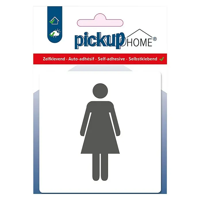 Pickup Etiqueta adhesiva - L x An: 9 x 9 cm, Señoras, Blanco
