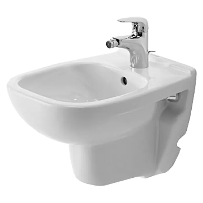 Duravit D-Code Wand-Bidet Compact - Unbeschichtet, Keramik, Weiß - Vorderansicht