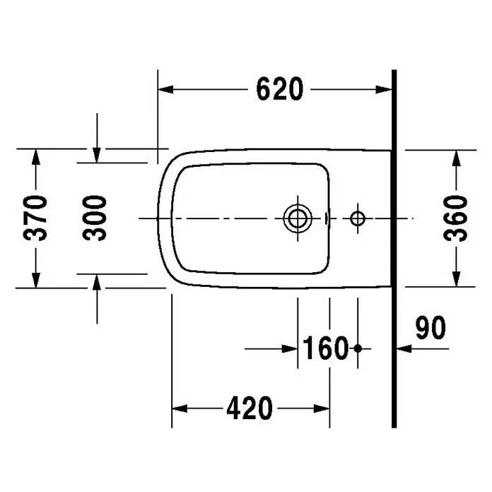 Duravit DuraStyle Wand-Bidet Typ 2 - Ohne Spezialglasur, Keramik, Weiß