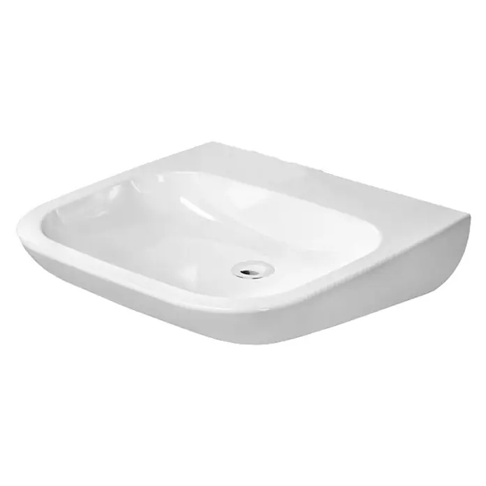 Duravit D-Code Waschtisch Vital Med - 60 x 55,5 cm, Ohne Spezialglasur, Hahnloch: Ohne, Ohne Überlauf, Weiß - Vorderansicht