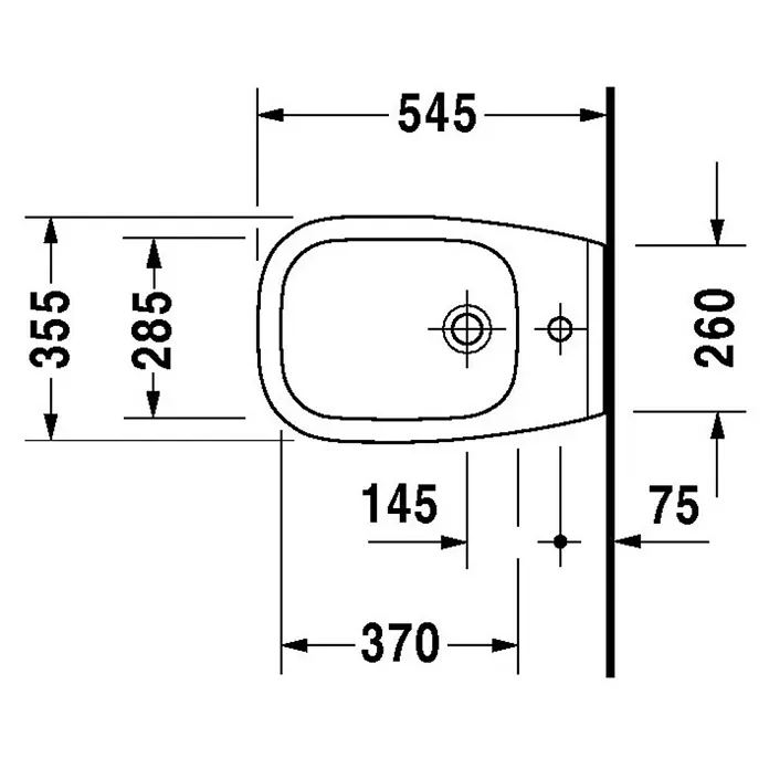 Duravit D-Code Wand-Bidet - Unbeschichtet, Keramik, Weiß
