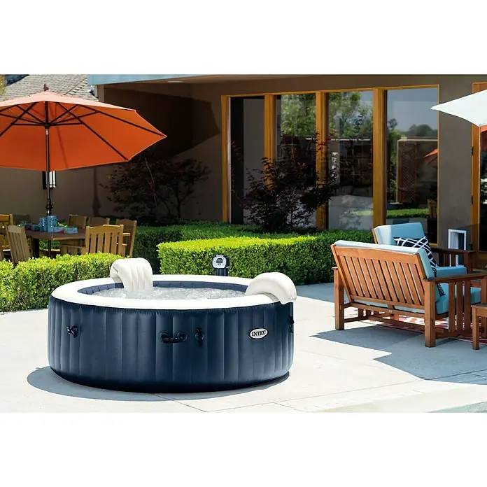 Intex Pure Spa Außen-Whirlpool 77 Bubble Massage - Ø x H: 196 x 71 cm, 795 l, Geeignet für: 4 Erwachsene, Navy