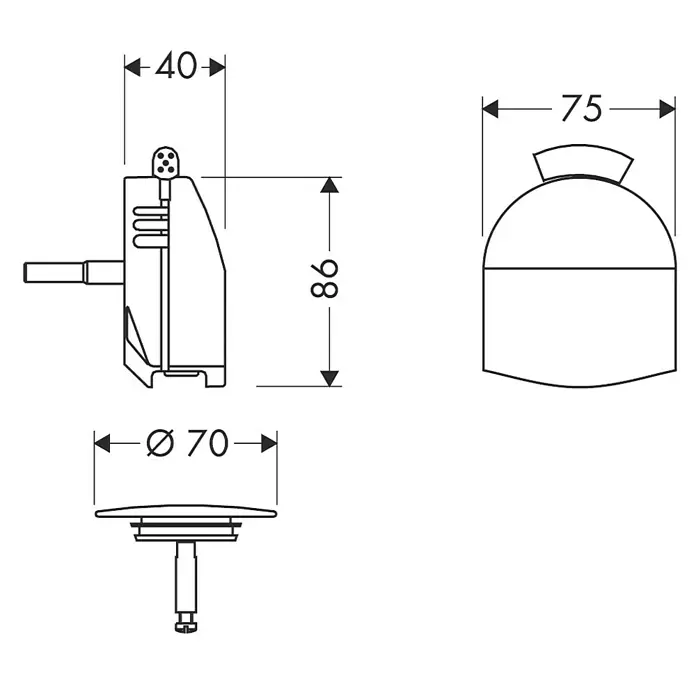 Hansgrohe Ausstattungs-Set Exafill - 2 -tlg., Verchromt - Skizze